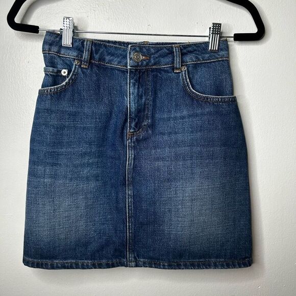 Ganni Denim Mini Skirt Size EU 36 US 4 Y2K Retro Trendy Versatile Western
